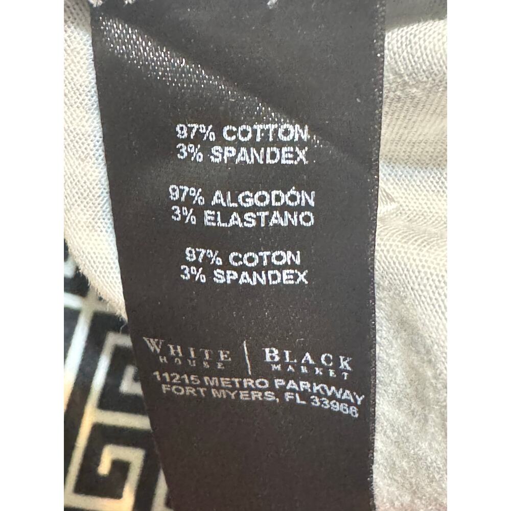 White House Black Market Cropped Geometric Pants Black White Women’s 14R - Picture 11 of 11